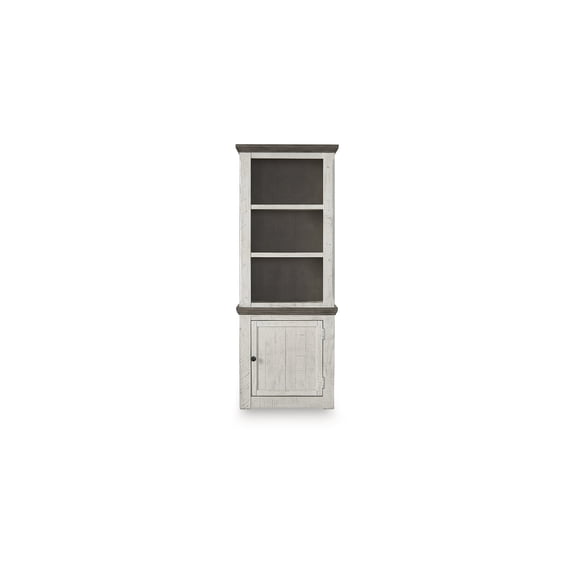 Signature Design by Ashley Havalance Right Pier Cabinet, Two-Tone Weathered Gray & Vintage White, Modern Farmhouse Storage