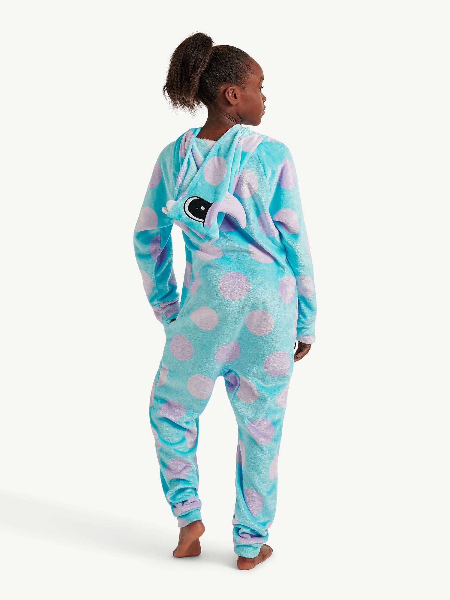 Justice Girls Long Sleeve Zip Front Hooded Onesie Pajama, Sizes 5-18