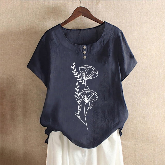 Liquidation d'Été Iumwxz Chemises de la Saint-Valentin pour Femmes T-Shirts Basiques Confortables Blouses pour Femmes T-Shirts Graphiques Floraux Manches Courtes Col Rond Tuniques pour Femmes Cadeau de Vacances Rendez-Vous