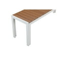 thumbnail image 5 of Pangea Home Breeze 3-piece Aluminum Patio Dining Set in White/Natural Teak, 5 of 13