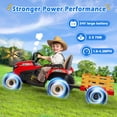 thumbnail image 2 of East doll 24 Volt Ride on Toys Car for Kids, Ride-on Tractor with Trailer, Electric Car for Kids, Power EVA Four Wheeler with Remote Control, 4.3Mph, Music Player, LED Light, Red, 2 of 7