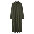 thumbnail image 7 of CONZONE Mens Arabic Robe Long Sleeve Traditional Attire Thobe for Men Trendy Casual Graphic Stand Collar Soft Lightweight Tops, 7 of 7