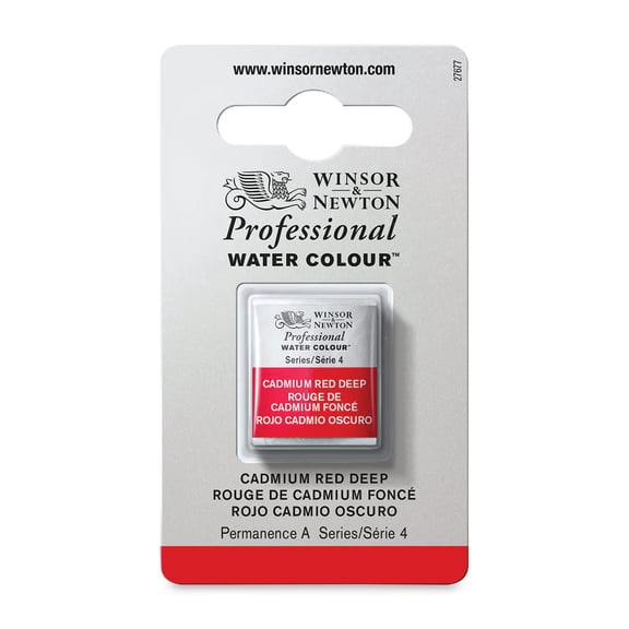 Winsor & Newton Professional Watercolor - Cadmium Red Deep, Half Pan