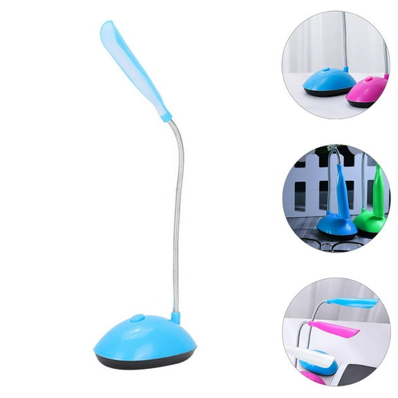 ORDDIART 1Set Desk Lamp for Reading Blue Plastic Foldable with Battery Power for Night