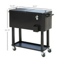 thumbnail image 7 of YYAo 80 QT Cooler Ice Chest with Rolling Cooling Bins and Stand Up, Insulated Cooler for Party, Black, 7 of 7