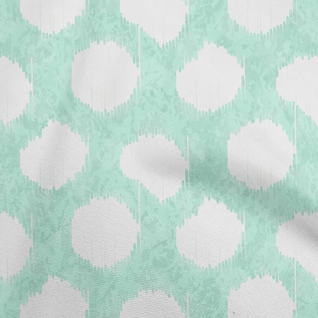 oneOone Polyester Spandex Aquamarine Fabric Asian Ikat Sewing Craft Projects Fabric Prints By Yard 56 Inch Wide