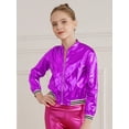 thumbnail image 5 of Alvivi Kids Girls Shiny Metallic Long Sleeve Zipper Jacket Coat Jazz Hip Hop Street Dance Outwear, 5 of 8
