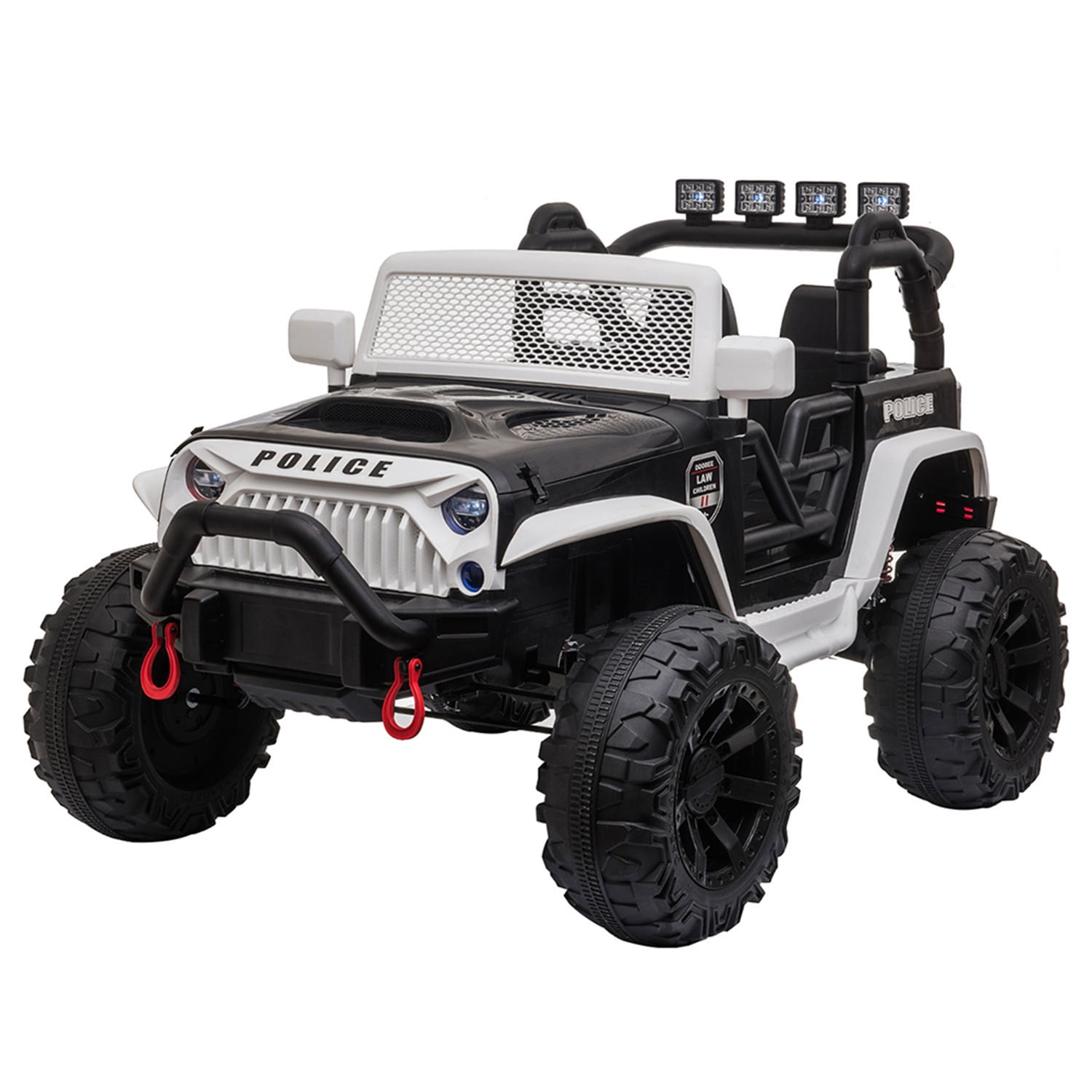 CIPACHO 12 V Kids Ride On Police Truck, Electric Police Car with Remote Control, LED Lights, Horn, Spring Suspension, Gift for Children, White CIPACHO 12 V Kids Ride On Police Truck, Electric Police Car with Remote Control, LED Lights, Horn, Spring Suspension, Gift for Children, White