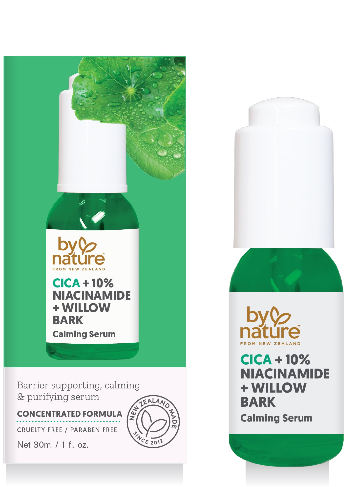 By Nature from New Zealand Cica + 10% Niacinamide + Willow Bark Calming Serum