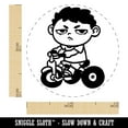 thumbnail image 2 of Bored Child Kid Boy On Tricycle Self-Inking Rubber Stamp Ink Stamper for Stamping Crafting Planners - 1/2 Inch Mini - Dry Pad (No Ink), 2 of 5