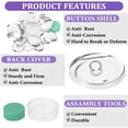 thumbnail image 2 of Cover Button Kit, Cloth Fabric Covered Round Flat Back Metal Buttons Refill Forms Replacement with Buckle Making Tool for DIY Sewing Bags Crafts Sofa Upholstery ,10 Sets [30mm], 2 of 7