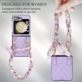 thumbnail image 2 of TECH CIRCLE for Samsung Galaxy Z Flip 5 Case with Luxury Detachable Chain Wrist Strap Bracelet Cute Case for Girls Women Slim Silk Scarf Design Shockproof PC Cover for Galaxy Z Flip 5 5G,Purple, 2 of 7