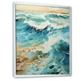 thumbnail image 2 of Designart "Beach Photo Oceanic flow X" Nautical & Beach Floater Framed Wall Art Living Room, 2 of 7