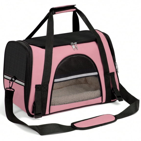 YFLXDMLYYSC Pet Carrier for Small / Medium Cats Dogs Puppies (Up To 20lbs), TSA Airline Approved Small Dog Carrier Soft Sided, Collapsible Waterproof Travel Puppy Carrier - Pink