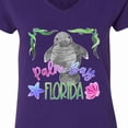 thumbnail image 4 of Inktastic Palm Bay Florida Cute Swimming Manatee Women's V-Neck T-Shirt, 4 of 5