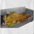 thumbnail image 6 of Fall Soft Flannel Fleece Throw Blanket, Colorful Vivid Seasonal Leaves on the Wooden Planks Natural Design Rustic, Cozy Plush for Indoor and Outdoor Use, 70" x 90", Yellow Orange Green, by Ambesonne, 6 of 6
