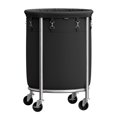 thumbnail image 1 of Cesta de ropa SONGMICS 110L con ruedas, negra y plateada, 1 of 6