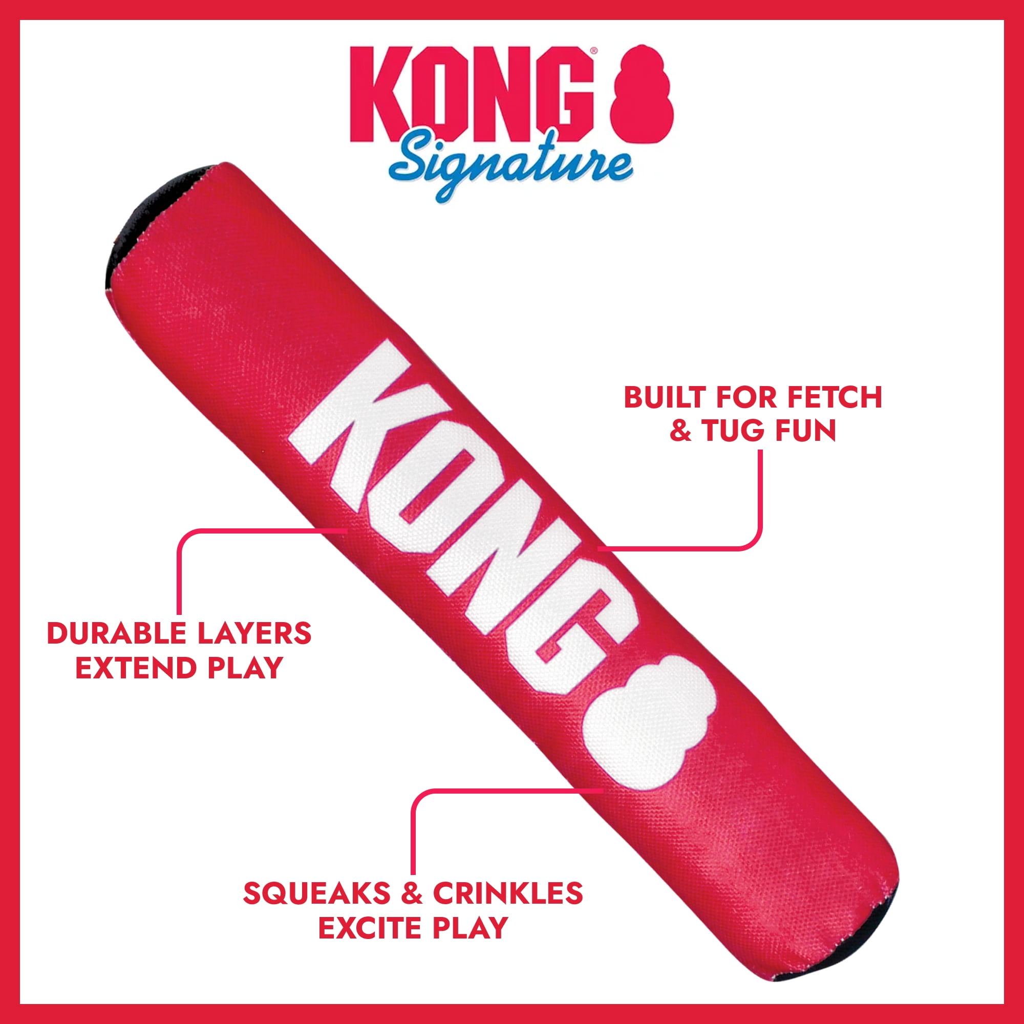 KONG® Signature Stick Soft Body Dog Toy, Medium