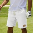 thumbnail image 6 of Besolor Men's Shorts Cotton Linen Casual Elastic Waist Drawstring Summer Lightweight Loose Beach Shorts with Pockets(X-Large,White), 6 of 7