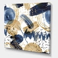 thumbnail image 3 of Designart ' Dark Blue & Golden Textures With Abstract Pattern ' Modern Canvas Wall Art Print, 3 of 4