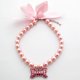 thumbnail image 1 of Veeki Diseñador Fancy Pearls Crystal Pet Cat Dog Collar Joyas con diamantes de imitación Bling Big Bone Charm para mascotas Gatos Perros pequeños Hembra Cachorro Rosa S, 1 of 2