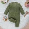 thumbnail image 5 of Baby Solid Color Woolen Rompers Casual Bodysuit Newborn Baby Clothes, 5 of 6