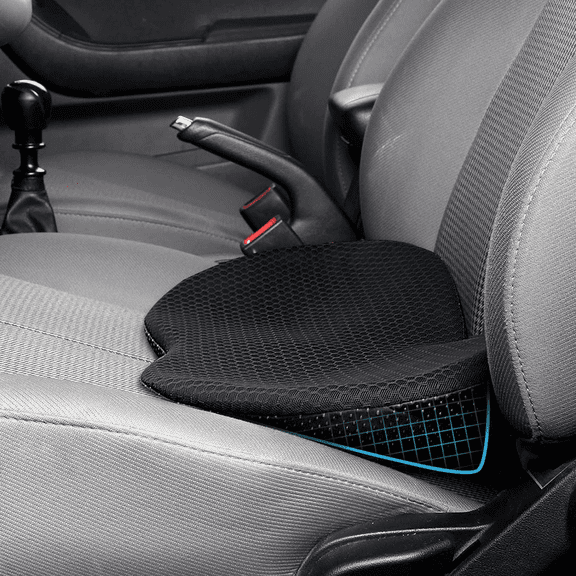 Car Seat Cushion - Memory Foam Car Seat Pad - Sciatica & Lower Back Pain Relief - Car Seat Cushions for Driving - Road Trip Essentials for Drivers (Black)