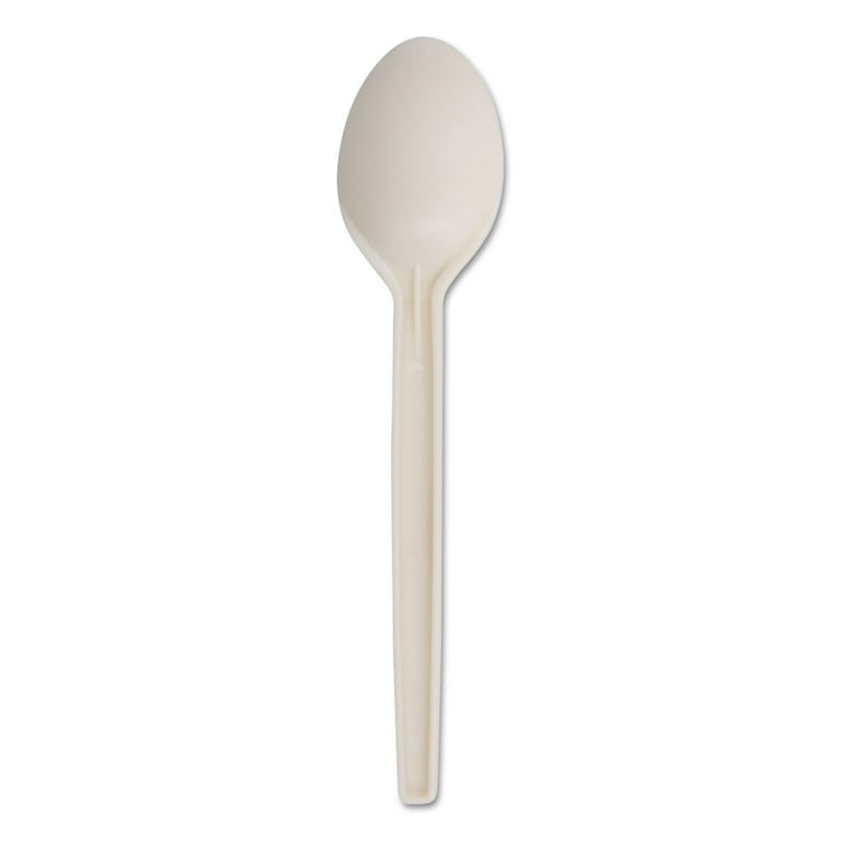 Corn Starch Cutlery, Spoon, White, 100/Pack Corn Starch Cutlery, Spoon, White, 100/Pack