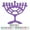 Purple, variant on Ner Mitzvah, 6" Standard Size, Colored Rounded Hannukah Candle Menorah - Purple Color