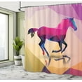 thumbnail image 5 of Ambesonne Abstract Shower Curtain, Geometric Horse Animal, 69"Wx84"L, Cream Pink Purple, 5 of 5