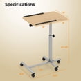 thumbnail image 3 of Gymax Bureau Debout Mobile à Hauteur Réglable Assis-Debout Bureau pour Ordinateur Portable pour la Maison Naturel, 3 of 10