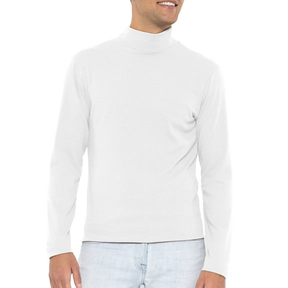 Stretch Is Comfort Men's Ribbed Long Sleeve Mock Neck Turtleneck | Adult Small- 3x