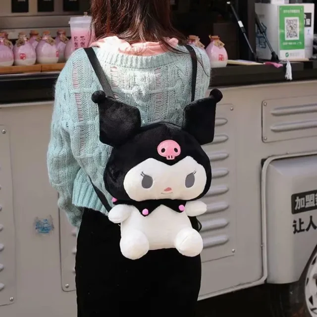 MBTI Kuromi mochila de dibujos animados lindo de felpa Kawaii Casual muñeca pequeña dulce mochila Lolita Jk Harajuku diario 2024 bolso de moda para chicas