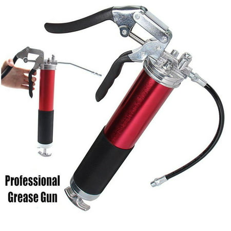 Ktaxon 4500 PSI High Pressure 14oz Lubrication Grease Gun, Portable Heavy Duty Professional Quality Pistol Grip Grease Dispenser Kit, Anodized Aluminum Barrel, with Flexible