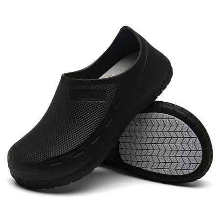 

Chef Shoes for Men Comfortable Non Slip Shoes Waterproof Nurse Shoes Easy Wash Garden Shoes Light Work Shoes for Men and Women Unisex Black 7