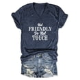 thumbnail image 2 of Not Friendly Do Not Touch Graphic Tees for Women Short Sleeve V Neck Funny Sarcastic Tshirt, 2 of 4
