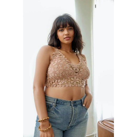 Crochet Daisy Longline Bralette Plus