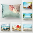 thumbnail image 4 of SANWOOD Pillow Case,Fresh Starfish Shell Throw Pillow Protector Case Cushion Cover Bedding Articles, 4 of 6
