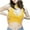 Yellow, variant on Timegard Crop Tops for Women Deep V Neck Sleeveless Crisscross Drawstring Comfy Casual Knit Tank Top