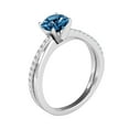 thumbnail image 3 of Mauli Jewels 1.25 Carat Blue & White Diamond Twisted Shank Solitaire Engagement Ring In 10K Solid White Gold, Ring Size 7.5, 3 of 6