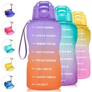 Giotto Large 1 Gallon Motivational Water Bottle with Time Marker 128 fl oz