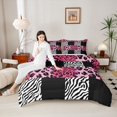 thumbnail image 4 of Homewish Cheetah Zebra Print Full Size Comforter Sets 3-Piece for Teens Female Men,Retro Vintage Aesthetic Bedding Comforter Set,Abstract Geometric Plaid Lightweight Bedding Sets, 4 of 8