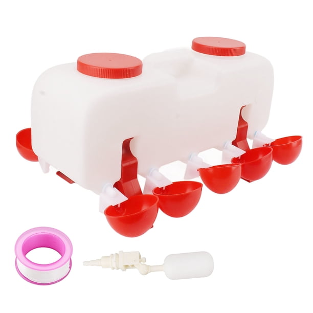 Bebedero automático para pollos de 10 l, grandes vasos para aves de corral con 10 cuencos para patos y gansos.
