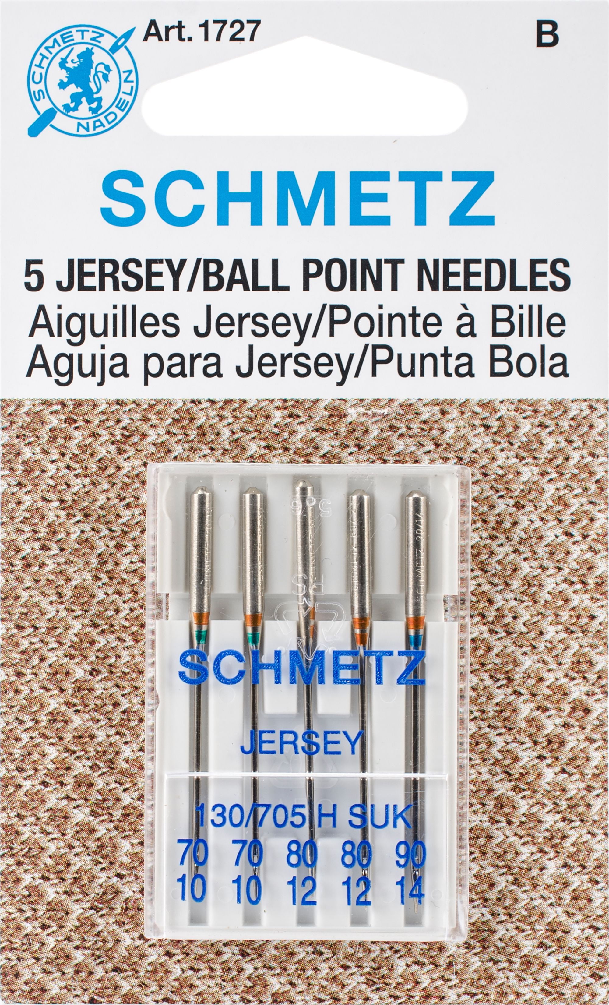 NEEDLES BALL POINT JERSEY 130/705 HB Home Sewing Machine Sizes 10,12,14,16 