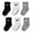 Black/White/Grey, variant on Children's Apparel Baby Mid Cut Quarter Gripper Socks, Black/White, 12/24M