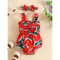 thumbnail image 2 of Bagilaanoe Newborn Baby Girl Rompers Watermelon Print Sleeveless Bodysuit + Headband 3M 6M 9M 12M 18M Infant Summer One Piece Jumpsuit, 2 of 8