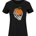 thumbnail image 3 of Instant Message - Fall - Skeleton Holding A Pumpkin - Women's Any Way Dress, 3 of 7