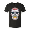 thumbnail image 2 of Wild Bobby Day Of The Dead Sugar Skull Pop Culture Men Premium Tri Blend Tee, Vintage Black, X-Large, 2 of 5