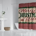 thumbnail image 2 of Shower Curtain for Bathroom Merry Christmas Red Buffalo Plaid Bathroom Curtain Waterproof Vintage Shower Curtain Hooks Included,72x72Inch, 2 of 5