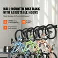thumbnail image 2 of Bike Storage Rack, 6 Bike Wall Mount, Helmet Hooks, Garage Organizer - Adjustable, Holds 300lbs, 48-inch, 2 of 7